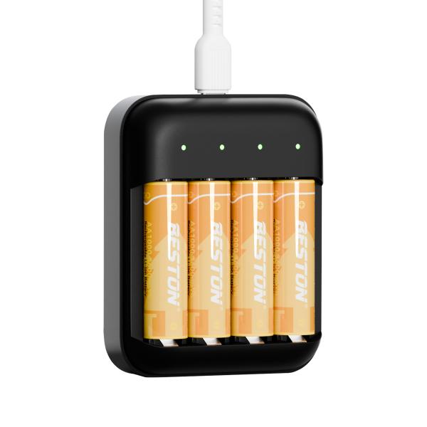 Bộ sạc pin Beston 1.5V M7032 Sạc nhanh Tự ngắt mẫu mới USB-C Li-ion cao cấp