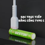 Hộp 4 viên Pin sạc Beston 3A Lithium 1.5V, sạc trực tiếp cổng USB type C, pin remode, pin đồ chơi