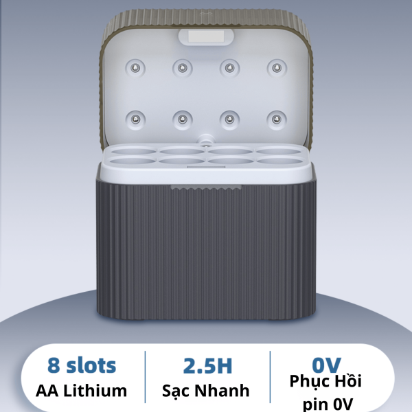 Hộp sạc pin AA 1.5V BESTON 8 slot AA 1.5v mẫu mới M7036p
