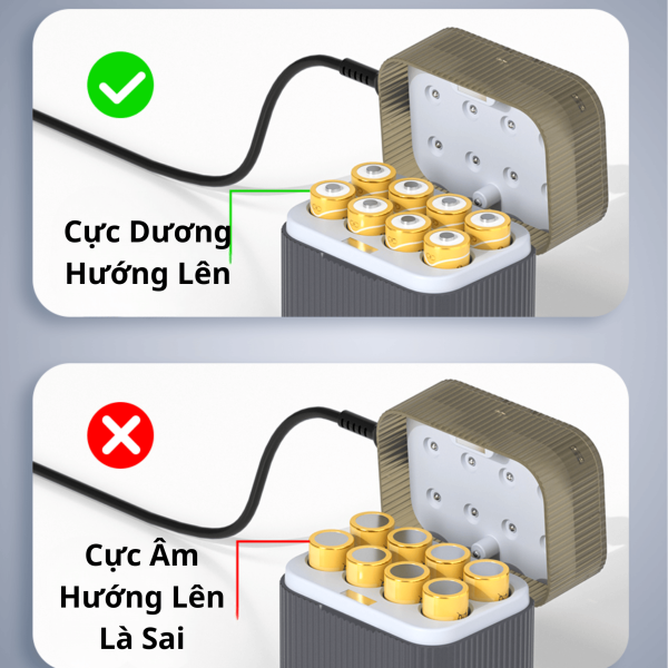 Hộp sạc pin AA 1.5V BESTON 8 slot AA 1.5v mẫu mới M7036p