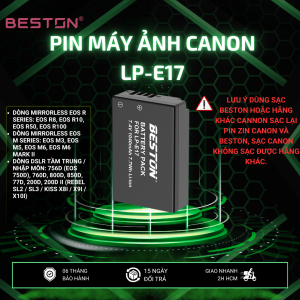 Pin Beston LP-E17 dùng cho máy ảnh Canon dung lượng 1040mAh