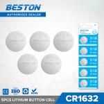 Vỉ 5 viên pin CR2032 Beston Pin cúc áo 3V dùng cho điều khiển xe máy ,điều khiển quạt, cân điện tử