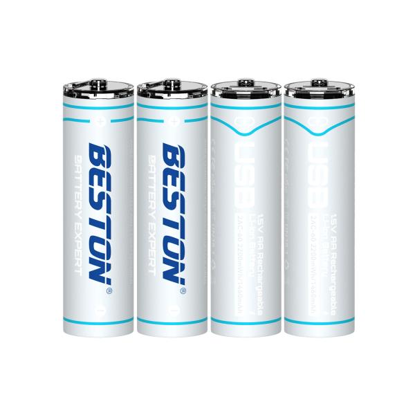 Vỉ 04 Pin Sạc AA 2200mWh USB-C Beston  -2AC-60