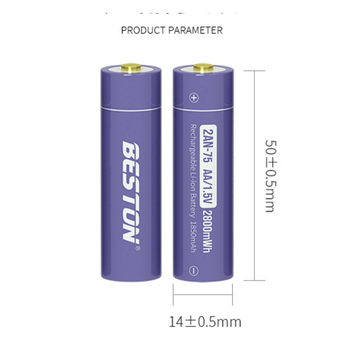 Vỉ 04 Pin Sạc AA  1.5V Lithium Beston  2800mWh(1850mAh)