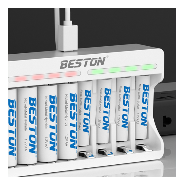 Beston C9010 –  bộ sạc 8 pin Ni-MH 1.2V thông minh, tự ngắt.
