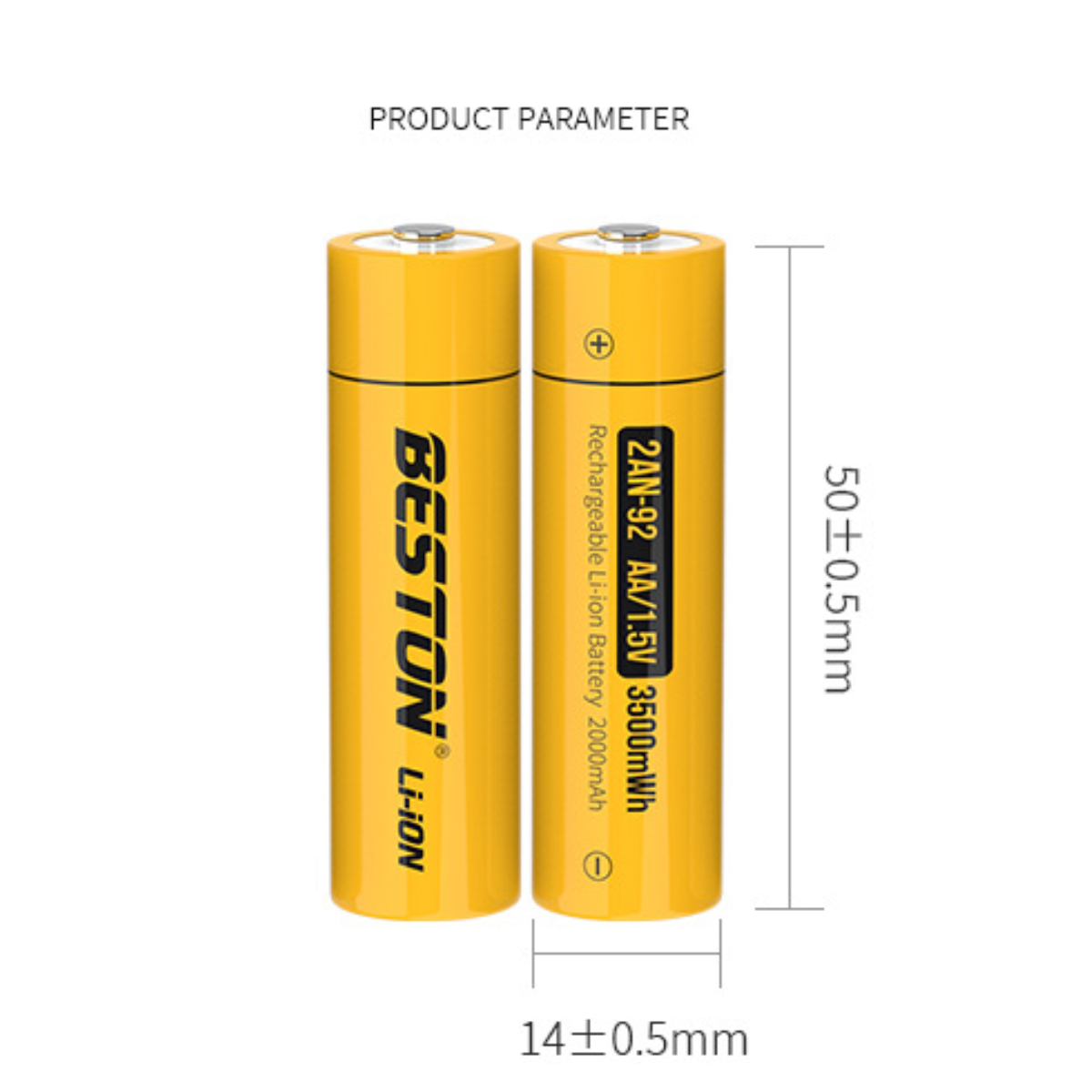 Vỉ 04 Pin Sạc AA  1.5V Lithium Beston  3500mWh(2000mAh)