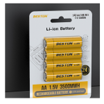 Vỉ 04 Pin Sạc AA  1.5V Lithium Beston  3500mWh(2000mAh)