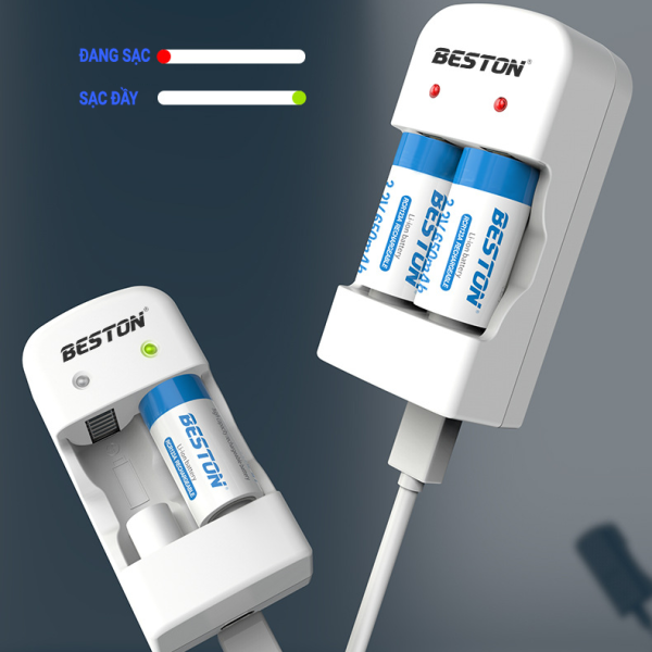 Bộ Sạc Beston CD643 kèm 02 viên pin RCR123A 650mAh