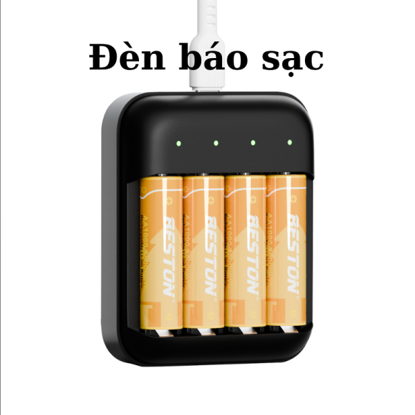 Bộ sạc pin Beston 1.5V M7032 Sạc nhanh Tự ngắt mẫu mới USB-C Li-ion cao cấp