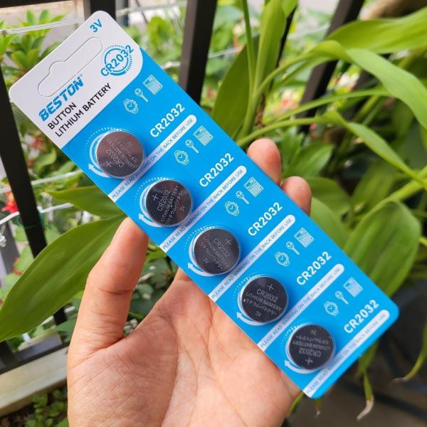 Vỉ 5 viên pin CR2032 Beston Pin cúc áo 3V dùng cho điều khiển xe máy ,điều khiển quạt, cân điện tử
